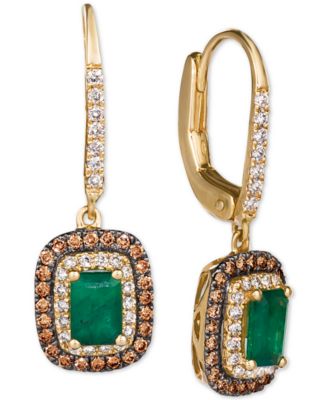 Le Vian - Costa Smeralda Emerald (3/4 ct. t.w.) & Diamond (5/8 ct. t.w.) Drop Earrings in 14k Gold