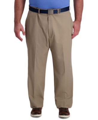 Haggar - Men's Big & Tall Classic-Fit Cool Right Performance Flex Flat-Front Solid Dress Pants