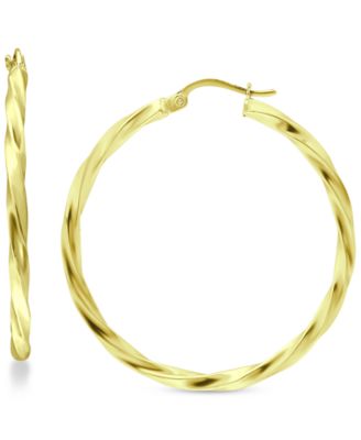Giani Bernini - Large Twist Hoop Earrings in 18k Gold-Plated Sterling Silver, 2-3/8"