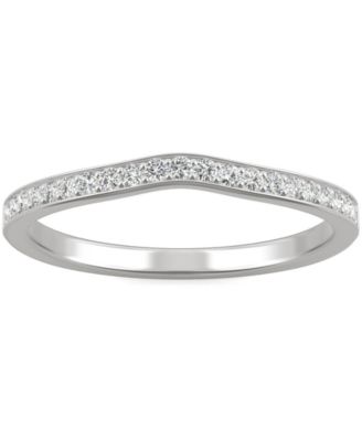 Charles & Colvard - Moissanite V-Shape Wedding Band (1/5 ct. t.w. DEW) in 14k White Gold