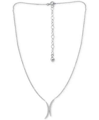 Giani Bernini - Cubic Zirconia Double Curve 16" Statement Necklace