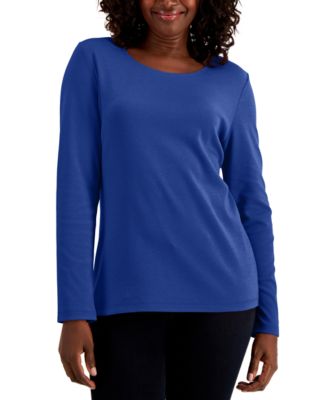 Karen Scott - Cotton Long-Sleeve T-Shirt