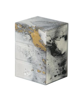 Mele & Co - Maura Marbled Glass Jewelry Box with Gold Accents