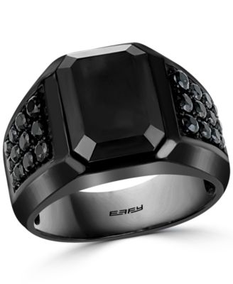 EFFY Collection - Men's Onyx & Black Spinel Ring in Black PVD over Sterling Silver