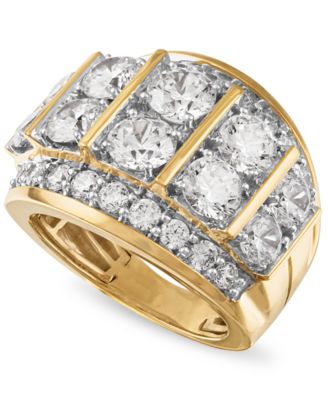 Macy's Brand - Men's Diamond Large Cluster Statement Ring (7 ct. t.w.) in 10k Gold