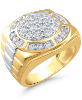Macy's Brand - Men's Diamond Round Cluster Ring (2 ct. t.w.) in 10k Gold & White Gold