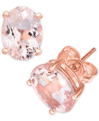 Macy's - Morganite Stud Earrings (1-3/8 ct. t.w.) in 14k Rose Gold