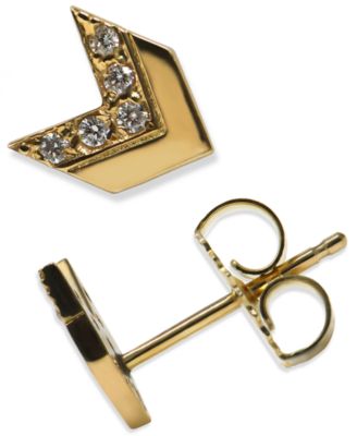 Jac + Jo by Anzie - Diamond Chevron Stud Earrings (1/20 ct. t.w.) in 14k Gold