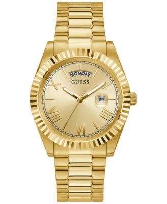 GUESS - Men's Gold-Tone Stainless Steel Bracelet Watch 42mm
