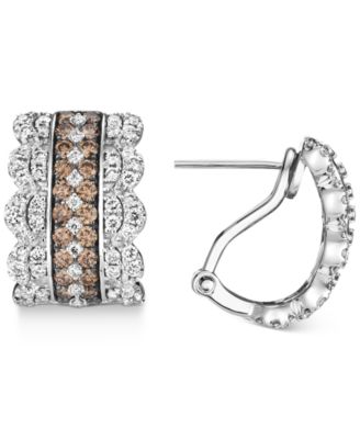 Le Vian - Nude Diamond (1 ct. t.w.) & Chocolate Diamond (1 ct. t.w.) Hoop Earrings in 14k White Gold