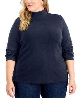Karen Scott - Plus Size Mock-Neck Top