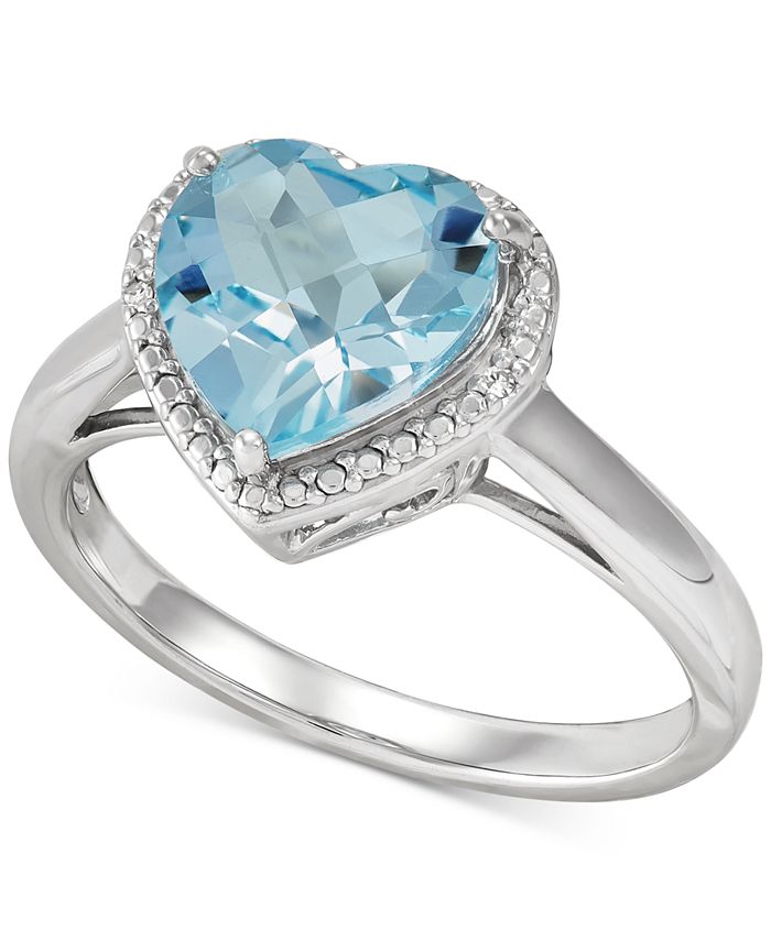 Macy's Sky Blue Topaz (3-1/4 ct. t.w.) & Diamond Accent Heart ...