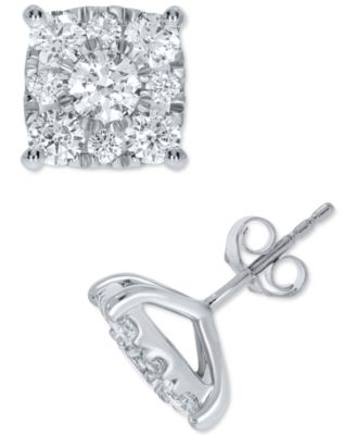 Macy's Brand - Diamond Square Cluster Stud Earrings (2 ct. t.w.)