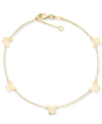 Macy's Brand - Polished Butterfly Anklet Bracelet in 10k Gold