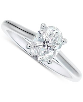 De Beers Forevermark - Diamond Oval-Cut Cathedral Solitaire Engagement Ring (5/8 ct. t.w.) in 14k White Gold