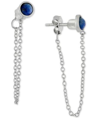 Giani Bernini - Lapis Front & Back Chain Drop Earrings in Sterling Silver