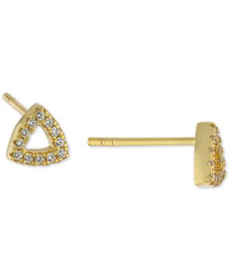 Giani Bernini - Cubic Zirconia Triangle Stud Earrings in Gold-Plated Sterling Silver