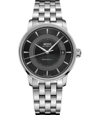 Mido - Men's Swiss Automatic Baroncelli Signature Stainless Steel Bracelet Watch 39mm