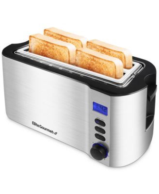Elite Gourmet - 4-Slice Digital Long-Slot Toaster