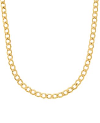 Italian Gold - Curb Link 18" Chain Necklace in 14k Gold