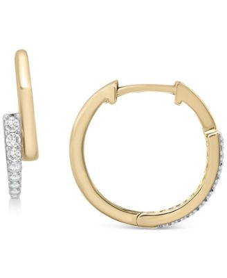 Wrapped - Diamond Bypass Hoop Earrings (1/6 ct. t.w.) in 14k Gold