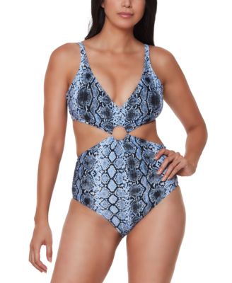Bar III - Printed Ring Monokini One-Piece Swimsuit