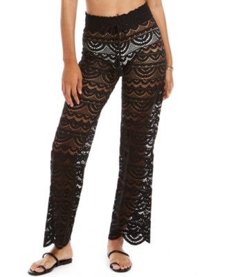 Miken - Juniors' Scalloped Lace Cover-Up Pants