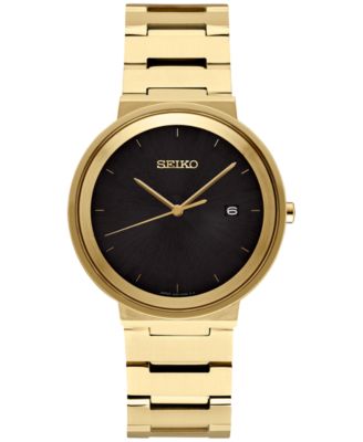 Seiko - Men's Essentials Gold-Tone Stainless Steel Bracelet Watch 41mm