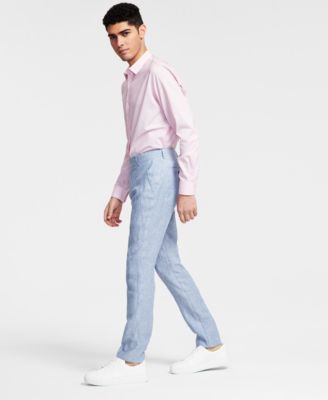 Bar III - Men's Slim-Fit Blue Chambray Suit Pants