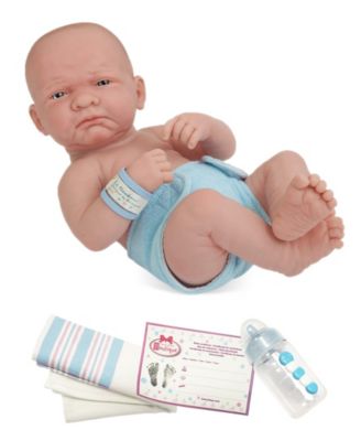 JC TOYS - JC Toys, La Newborn First Day All Vinyl Realistic 14 inch Anatomically Correct Real Boy Baby Doll in Blue Diaper - For Children 2 Years and older, Designed by Berenguer.