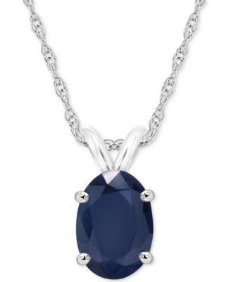 Macy's - Emerald Solitaire 18" Pendant Necklace (3/4 ct. t.w.) in 14k White Gold (Also in Ruby & Sapphire)