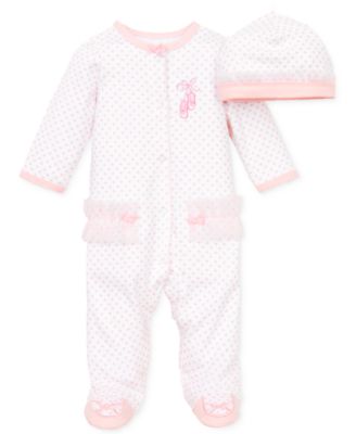 Little Me - Baby Coverall, Baby Girls Coverall with Matching Hat