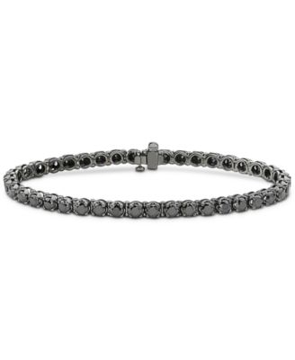 Macy's Brand - Men's Black Diamond Tennis Bracelet (10 ct. t.w.) in Black Rhodium-Plated Sterling Silver