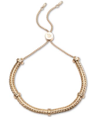 Lauren Ralph Lauren - Gold-Tone Herringbone Chain Slider Bracelet
