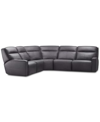 Furniture - Dextan Leather 5-Pc. Sectional with 2 Power Recliners