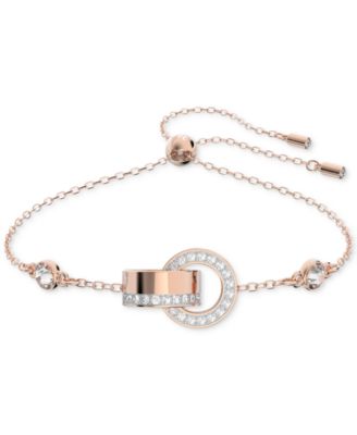Swarovski - Rose Gold-Tone Crystal Linked Ring Slider Bracelet