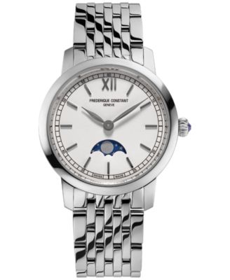 Frederique Constant - Women's Swiss Slimline Moonphase Stainless Steel Bracelet Watch 30mm