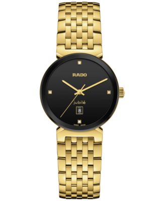 Rado - Women's Swiss Florence Classic Diamond Accent Gold Tone Stainless Steel Bracelet Watch 30mm