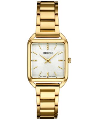 Seiko - Women's Essentials Gold-Tone Stainless Steel Bracelet Watch 26mm