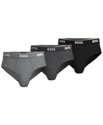 BOSS - Men's Power 3-Pk. Tipped Logo Waistband Briefs