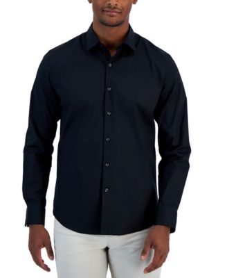 Alfani - Men's Modern Classic-Fit Stretch Solid Button-Down Shirt