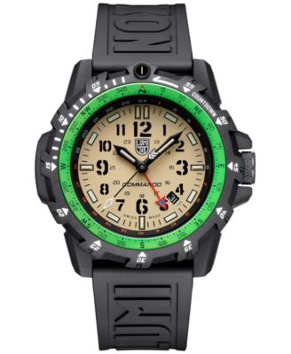 Luminox - Men's Swiss Commando Raider Military GMT Black Rubber Strap Watch 46mm