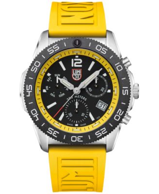 Luminox - Men's Swiss Chronograph Pacific Diver Yellow Rubber Strap Watch 44mm
