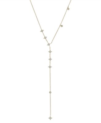 Wrapped - Diamond Lariat Choker Necklace (1/4 ct. t.w.) in 10k Gold, 14" + 2" extender