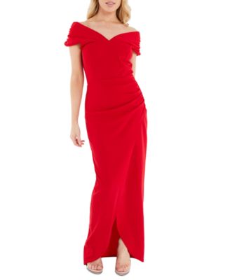 QUIZ - Juniors' Bardot Off-The-Shoulder Slit-Front Gown