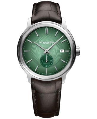 Raymond Weil - Men's Swiss Automatic Maestro Small Seconds Brown Leather Strap Watch 40mm