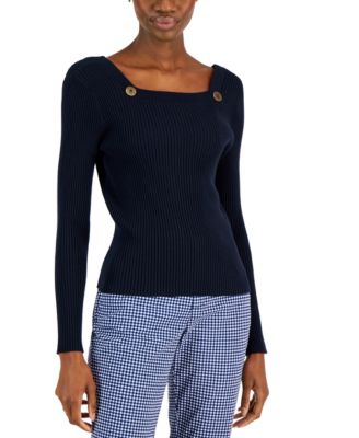 Tommy Hilfiger - Women's Sailor-Neck Ribbed Sweater