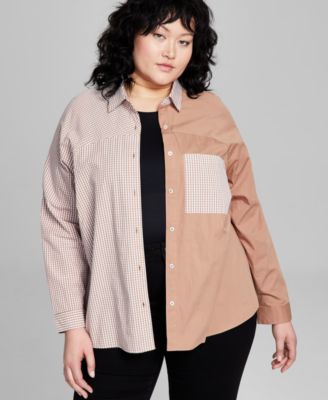 And Now This - Women's Plus Size Cotton Oversized Shirt