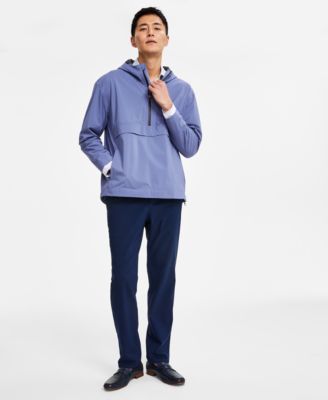 Alfani - Men's AlfaTech Popover Anorak Lightweight Jacket, AlfaTech Pants & Gradient Plaid Long-Sleeve Button-Up Shirt