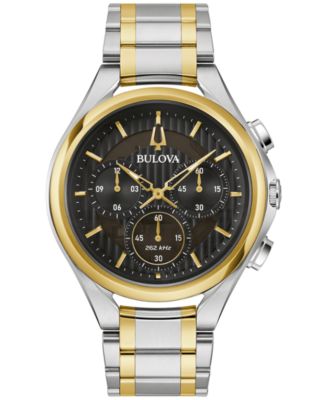 Bulova - Men's Chronograph Curv Two-Tone Stainless Steel Bracelet Watch 44mm